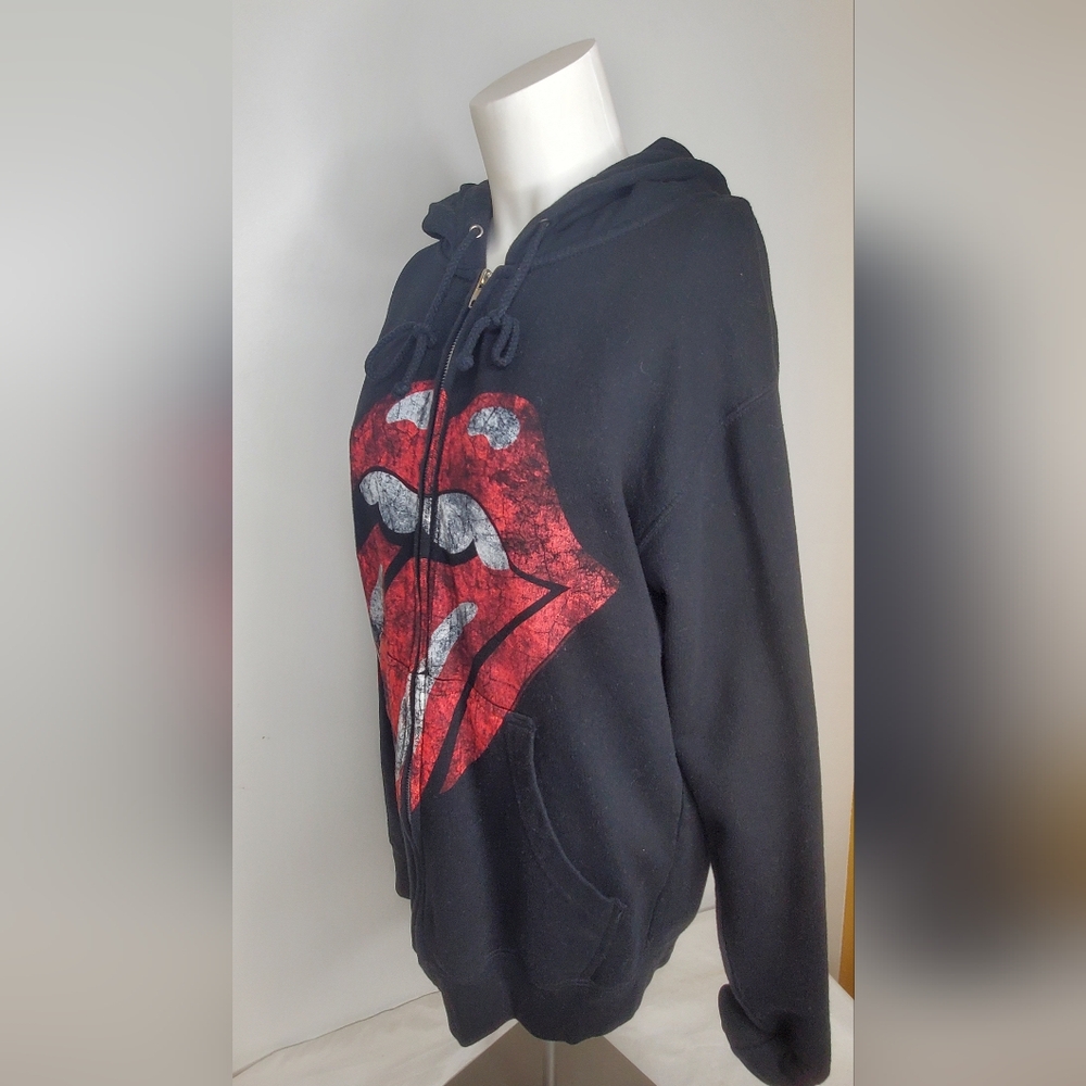 Jacket Size S Black Rolling Stones Classic Tongue Graphic Cotton Blend Zip-up - Picture 2 of 8